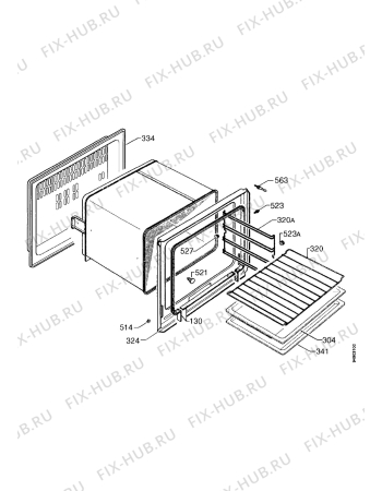 Взрыв-схема плиты (духовки) Zanussi ZBM861SX - Схема узла Housing 001